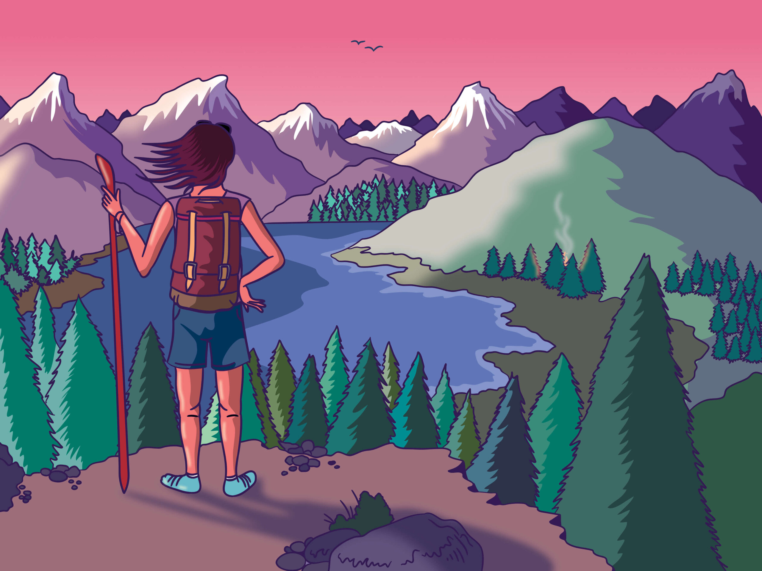 Hiker in the Mountains by Ollie Brown